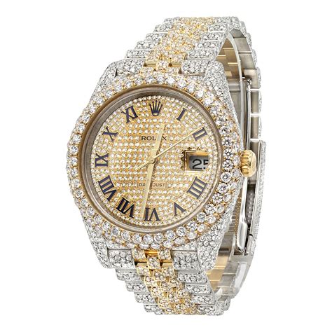 fake diamond encrusted watches|bust down watch real diamond.